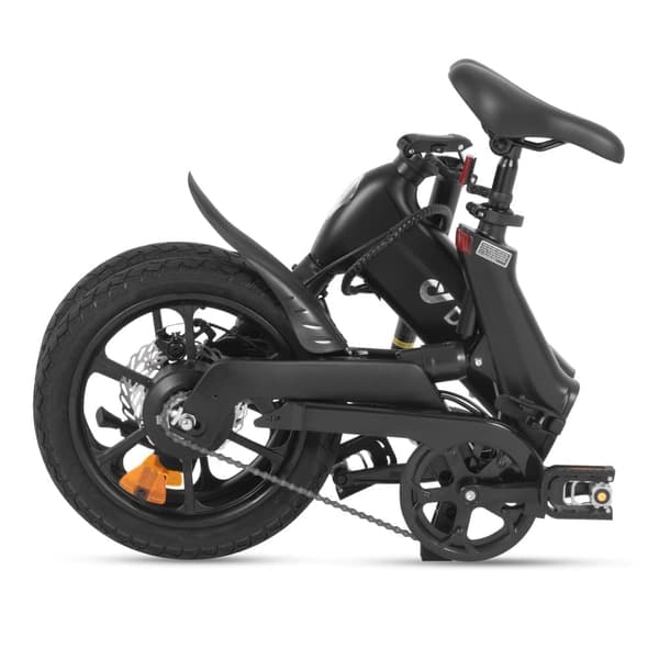 DYU A16 16" foldbar elcykel, 250W motor, tophastighed 25 km/t, 48V 7,5Ah batteri, maks. rækkevidde 55 km, baghjulsophæng