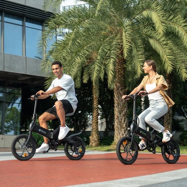 DYU A16 16" foldbar elcykel, 250W motor, tophastighed 25 km/t, 48V 7,5Ah batteri, maks. rækkevidde 55 km, baghjulsophæng