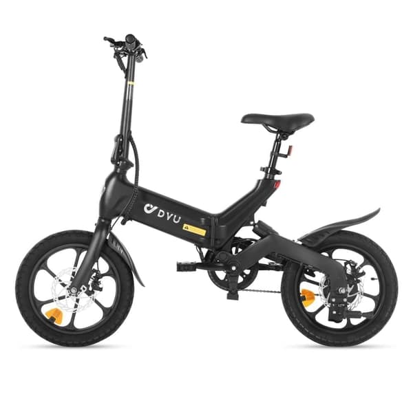 DYU A16 16" foldbar elcykel, 250W motor, tophastighed 25 km/t, 48V 7,5Ah batteri, maks. rækkevidde 55 km, baghjulsophæng