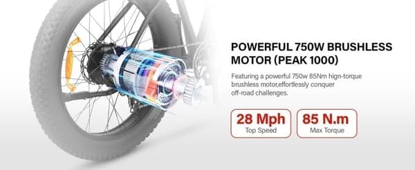 DYU King 750 sähköpyörä 750W, 48V 18Ah irrotettava akku, 26x4,0 tuuman renkaat, huippunopeus 45km/h, kantama 110km, Shimano 7-vaihteinen