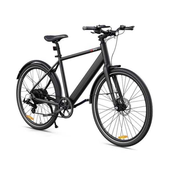 DYU elektrisk pendlarcykel 100 km räckvidd, löstagbart 9Ah batteri, lätt eBike i aluminium för stadsresor