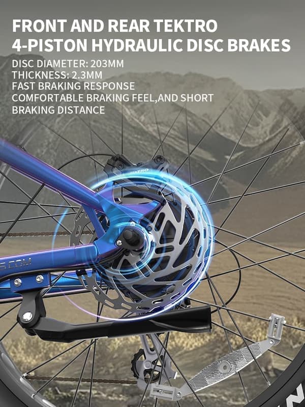 DUOTTS E26 26" Fat Tire elcykel för vuxna, 80NM Bafang-motor, 48V 20AH batteri, hydrauliska bromsar, terrängpendlareBike