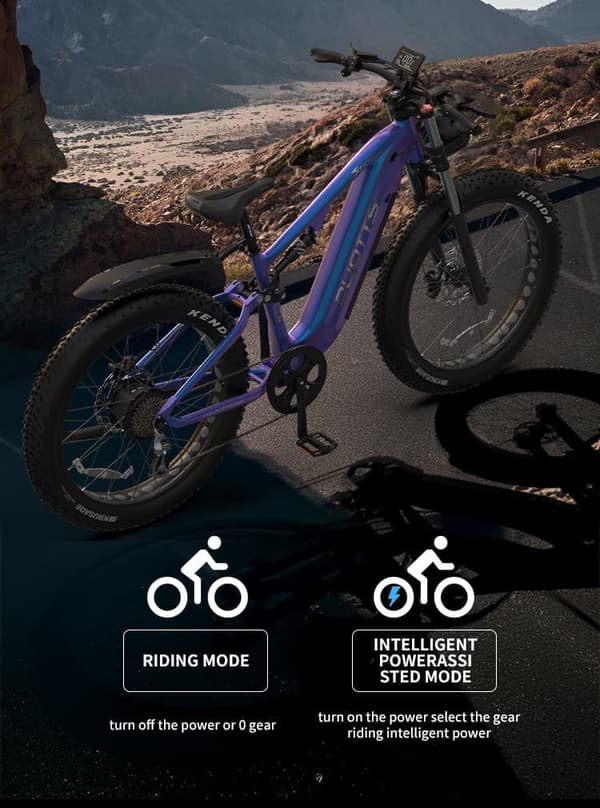 DUOTTS E26 26" Fat Tire elcykel för vuxna, 80NM Bafang-motor, 48V 20AH batteri, hydrauliska bromsar, terrängpendlareBike