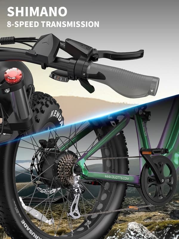 DUOTTS E26 26" Fat Tire elcykel för vuxna, 80NM Bafang-motor, 48V 20AH batteri, hydrauliska bromsar, terrängpendlar eBike