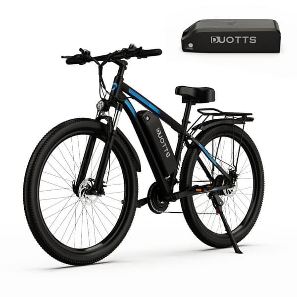 DUOTTS C29 kaksoisakkuinen sähköpyörä, 750 W moottori, 100 km:n toimintasäde, Shimano 21-vaihteinen, IPX5 vedenpitävä sähköpyörä maastossa liikkuville