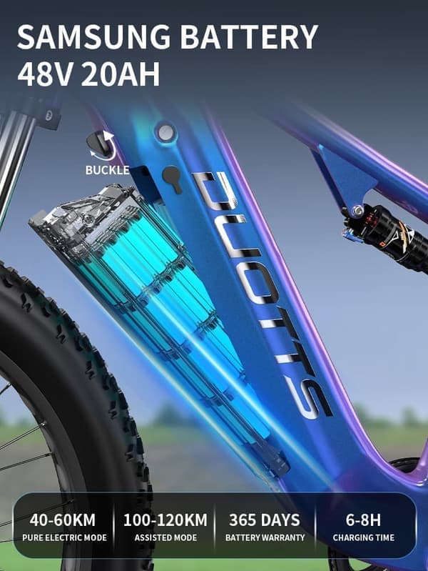 DUOTTS E26 elektrisk cykel 26 ", 750W motor, 48V20AH batteri, maximal hastighet 55km, räckvidd 40-120km, fullt upphängd, intelligent app