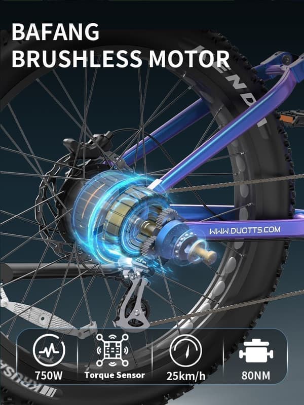 DUOTTS E26 elektrisk cykel 26 ", 750W motor, 48V20AH batteri, maximal hastighet 55km, räckvidd 40-120km, fullt upphängd, intelligent app
