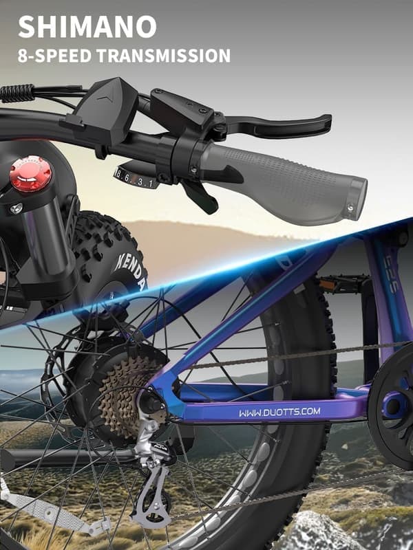 DUOTTS E26 elektrisk cykel 26 ", 750W motor, 48V20AH batteri, maximal hastighet 55km, räckvidd 40-120km, fullt upphängd, intelligent app
