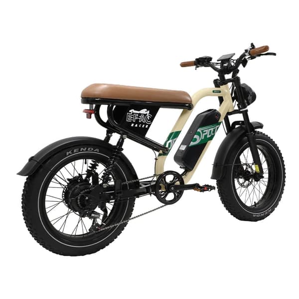 OneSport W66 Retro elektrisk cykel 20 ", 500W motor, 48V 13,5Ah batteri,  räckvidd 40-100km, full fjädring, främre och bakre skivbromsar