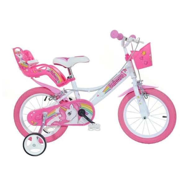 14" UNICORN barncykel - 4 till 6 år - Rosa