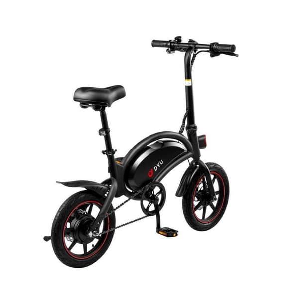 Elcykel DYU D3F 14 Tum 25km/h - Motor 250W Batteri 36V10Ah Skivbromsar - Svart