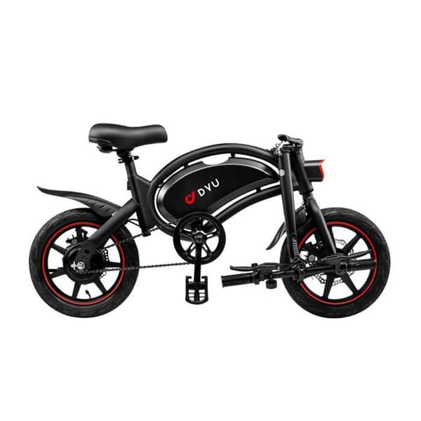 Elcykel DYU D3F 14 Tum 25km/h - Motor 250W Batteri 36V10Ah Skivbromsar - Svart