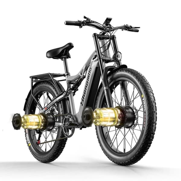 El-cykler Shengmilo S600 2000W Motor 26 Tommer Elektrisk Mountainbike 3.0 Fat Tire Fuld affjedring 48V 17.5AH Batteri 45KM/H Off-Road Elcykel