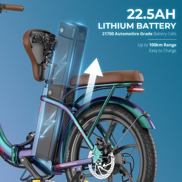 FAFREES F20+ Pro 2025 ny vikbar elektrisk cykel 20 ", 250W motor, 36V 22,5Ah batteri, topphastighet 25km/h, räckvidd 85-100km, Shimano 7-växlad