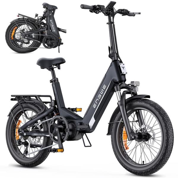 ENGWE L20 3.0 Pro - Fällbar Elcykel 20" - Avtagbart batteri 48V15Ah - Räckvidd 120km - Hydraulisk skivbroms - Svart
