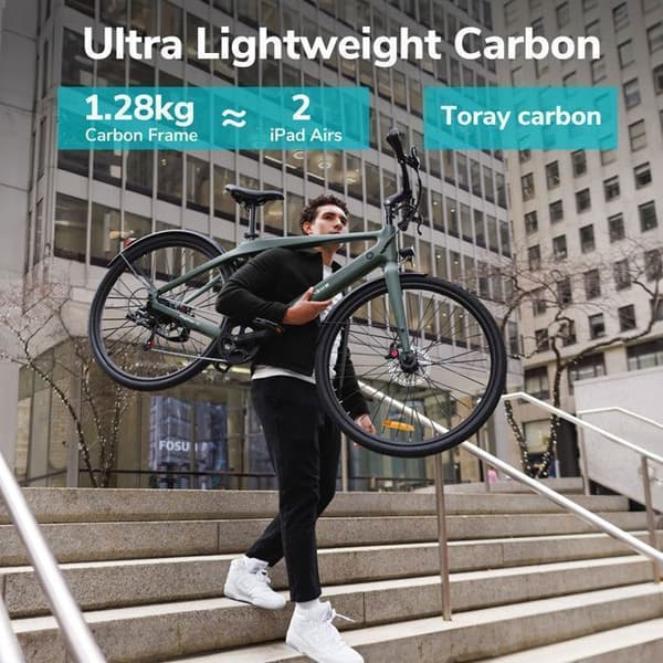 ENGWE MAPFOUR N1 Elcykel - Räckvidd MAX 100km - Batteri 36V13Ah - Motor 250W - Ram i kolfiber, Grön