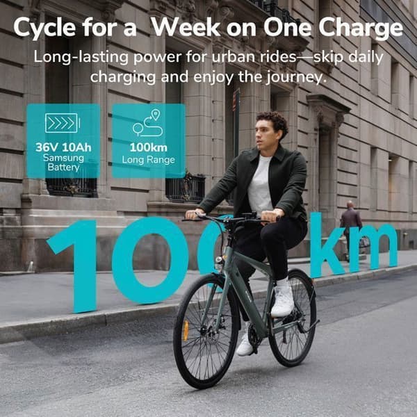 ENGWE MAPFOUR N1 Elcykel - Räckvidd MAX 100km - Batteri 36V13Ah - Motor 250W - Ram i kolfiber, Grön