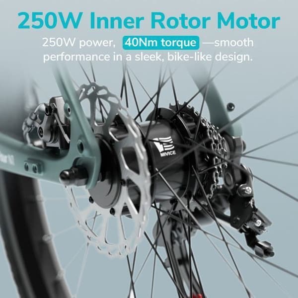 ENGWE MAPFOUR N1 Elcykel - Räckvidd MAX 100km - Batteri 36V13Ah - Motor 250W - Ram i kolfiber, Grön