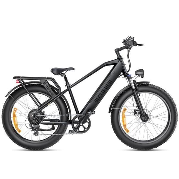 Elcykel ENGWE E26 Räckvidd 140km Motor 250W Batteri 48V16Ah Framdämpare Däck snö 26 tum VTC Fat bike Svart