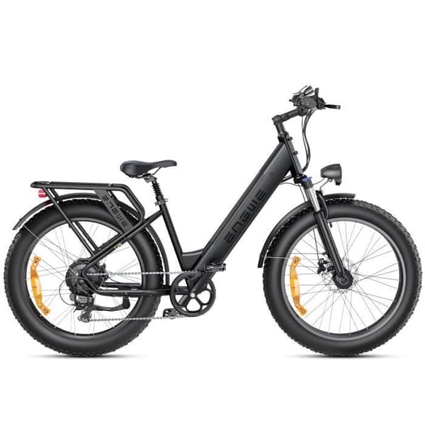 Elcykel ENGWE E26 ST Räckvidd 140km Motor 250W Batteri 48V16Ah Framdämpare Snö däck 26 tum VTC Fat bike Svart