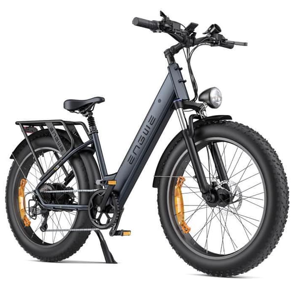 Elcykel ENGWE E26 ST Räckvidd 140km Motor 250W Batteri 48V16Ah Framdämpare Snö däck 26 tum VTC Fat bike Svart