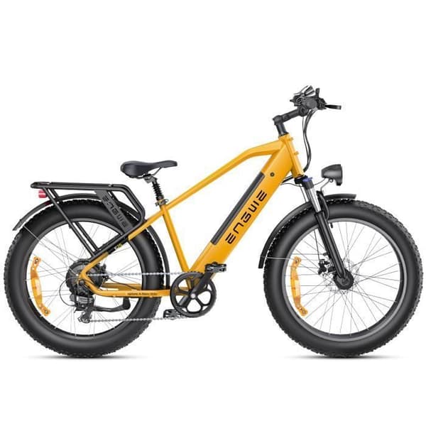 Elcykel ENGWE E26 Räckvidd 140km Motor 250W Batteri 48V16Ah Framsänka Däck snö 26 tum VTC Fat bike Gul