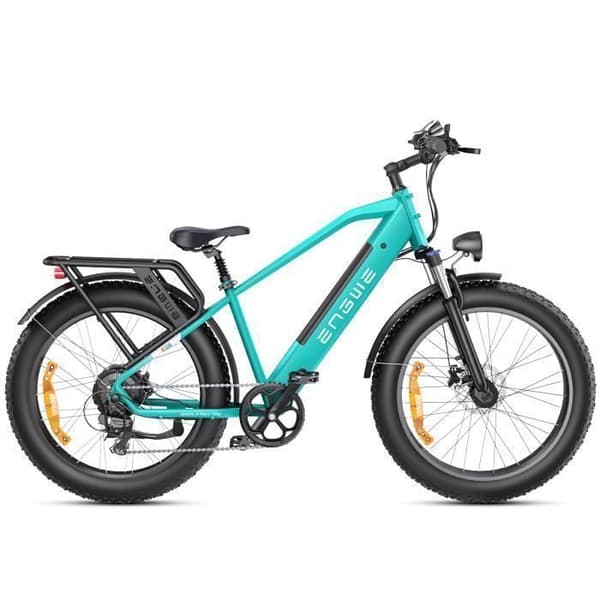 Elcykel ENGWE E26 Räckvidd 140km Motor 250W Batteri 48V16Ah Framfjädring Däck snö 26 tum VTC Fat bike blå