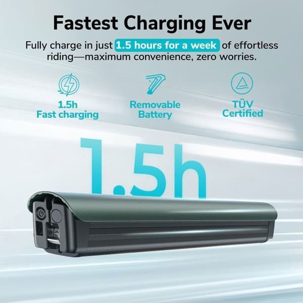 ENGWE MAPFOUR N1 Pro Elcykel - Räckvidd 100km - Motor 250W - Batteri 36V 10Ah - Ram i kolfiber, Grå