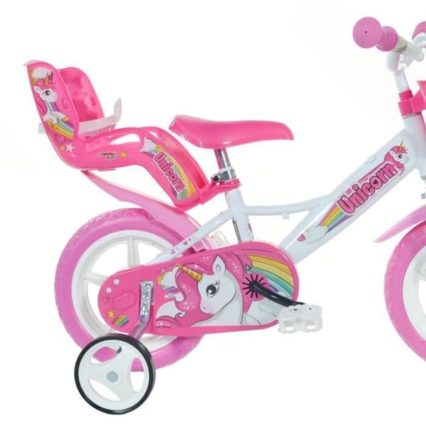 Barncykel 12" ENKELHORN - 3 till 5 år - Rosa