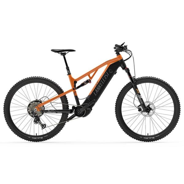 LANKELEISI GT800 500W BAFANG Cykel med mittmotor, Samsung-batteri 20Ah, Däck 26"*2,4", Shimano 12 växlar, orange.