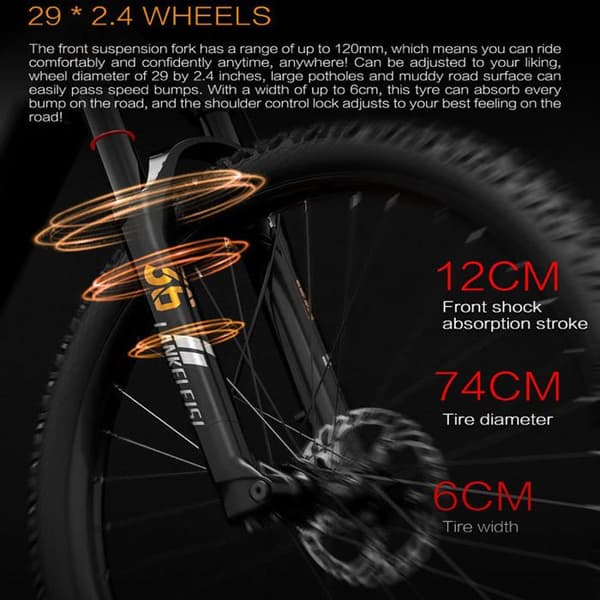 LANKELEISI GT800 500W BAFANG Cykel med centrummotor, Samsung-batteri 20Ah, Däck 26"*2,4", Shimano 12 växlar, grå.
