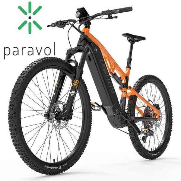 LANKELEISI GT800 500W BAFANG Cykel med mittmotor, Samsung-batteri 20Ah, Däck 26"*2,4", Shimano 12 växlar, orange.