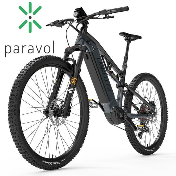 LANKELEISI GT800 500W BAFANG Cykel med centrummotor, Samsung-batteri 20Ah, Däck 26"*2,4", Shimano 12 växlar, grå.