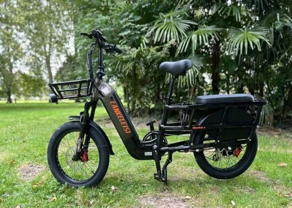 Laddning - LANKELEISI Wombat-1 elcyklar Motor 1000W Batteri 48V20AH 46km/h 70km Shimano 7 växlar 20"*3.0 Svart Grå