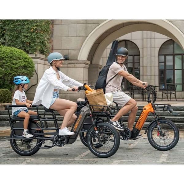 Laddning - LANKELEISI Wombat-1 Elcyklar Motor 1000W Batteri 48V20AH 46km/h 70km Shimano 7 växlar 20"*3.0 Svart Orange