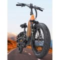Miniatyrbild 5 av 6: Laddning - LANKELEISI Wombat-1 Elcyklar Motor 1000W Batteri 48V20AH 46km/h 70km Shimano 7 växlar 20"*3.0 Svart Orange