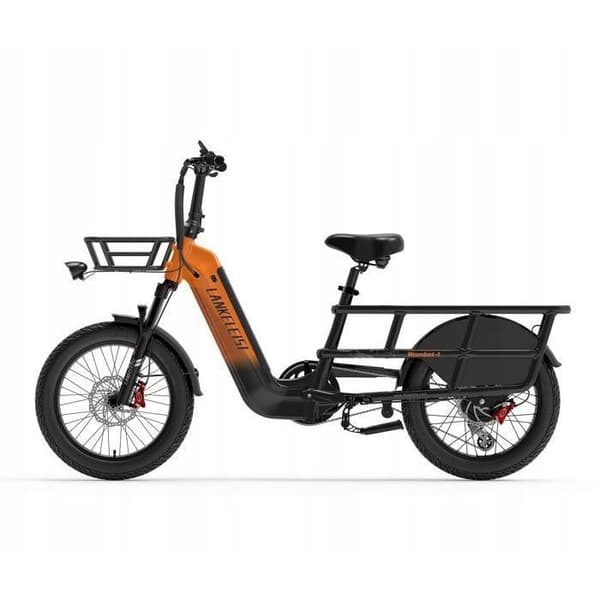Laddning - LANKELEISI Wombat-1 Elcyklar Motor 1000W Batteri 48V20AH 46km/h 70km Shimano 7 växlar 20"*3.0 Svart Orange