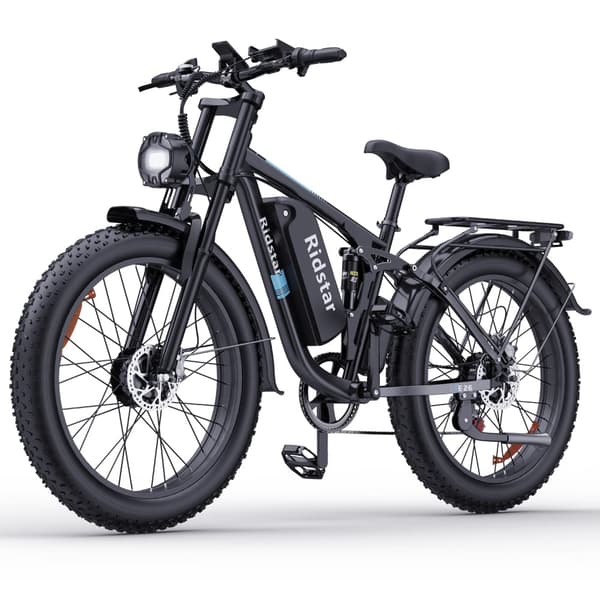 Ridstar E26 Pro kaksimoottorinen sähköpyörä, 2*1000W moottori, 23AH akku, 26*4.0 rengas, 7 vaihdetta, täysjousitus, hydraulijarru