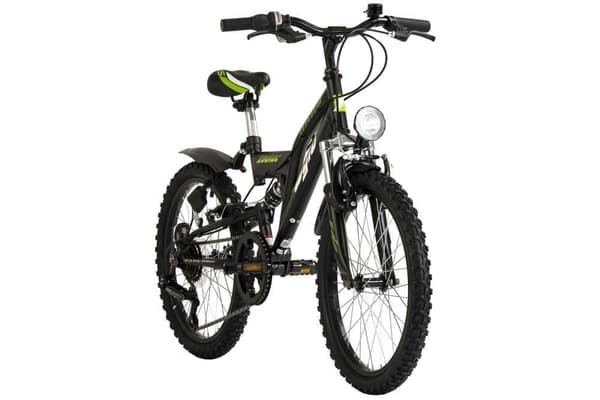 WYLD børnemountainbike Fully ATB 20" Zodiac sort-grøn 6 gear RH 31 cm 304K