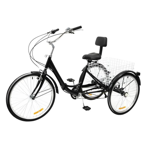 Voksen Tricycle, 7-Trins Gear, Justerbar Sædehøjde,sort