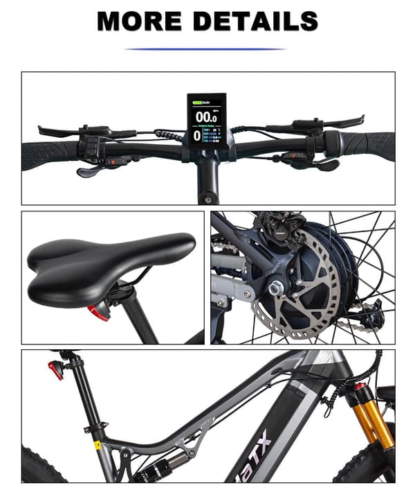Hedatx T19 Blue 29-tums elektrisk mountainbike 1000W motor, 48V 19,2Ah batteri, Shimano hydrauliska bromsar för stadspendling