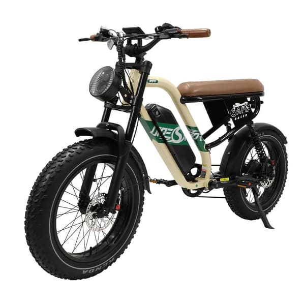 Onesport W66 20" Fat Tire elcykel med 48V 13,5Ah batteri, 180 kg belastning & IPX4 vattentät för stadspendling