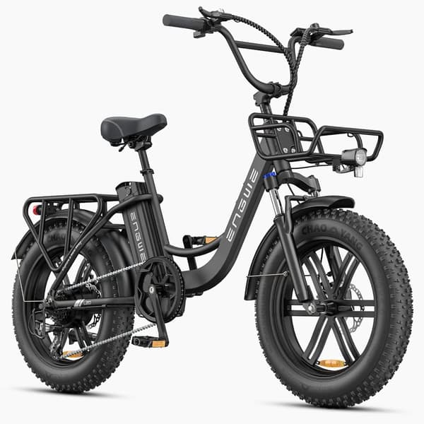 ENGWE L20 Boost Step-Thru E-cykel, 250W motor, 13AH batteri, 20 x 4.0 däck, Shimano 7 speed,Svart