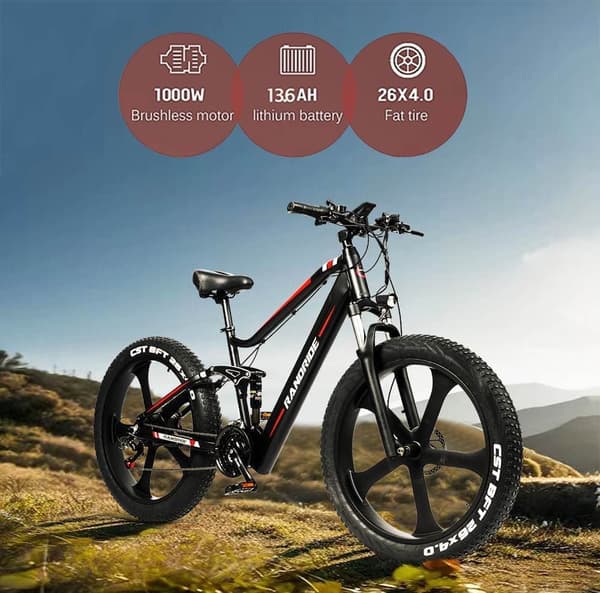 Randride YX90M 1000W fedt dæk elektrisk cykel