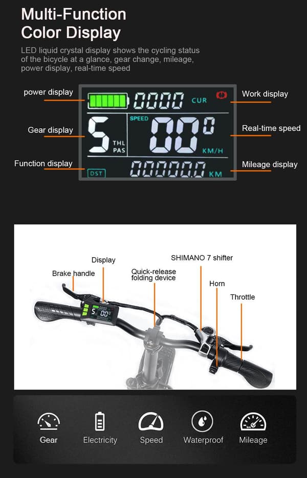 Randride YX20M 1000W kompakt fedtdæk e-cykel
