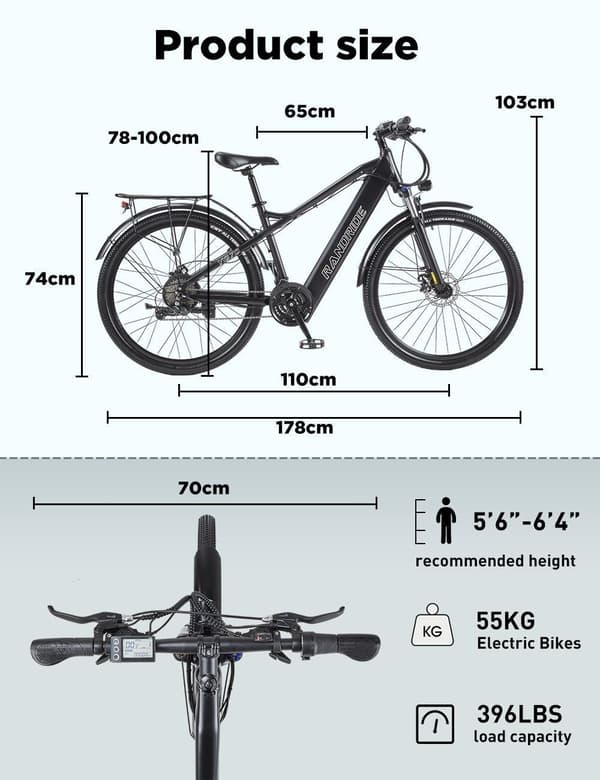 Randride YG70 kaupunkisähköpyörä 1000W ylämoottori, 48V 14Ah akku, 27-vaihteiset vaihteet, 27,5" CST-renkaat ja lukittava jousitus