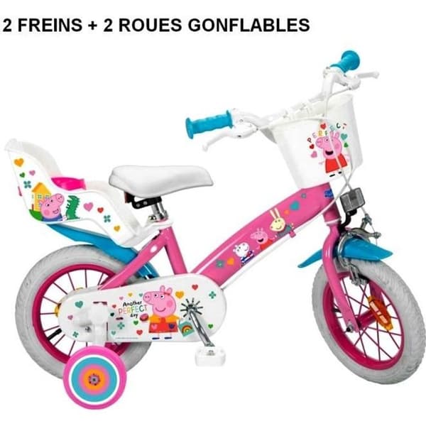 Barncykel - Peppa Pig - 12 tums stabilisator - flicka - 3 till 5 år gammal