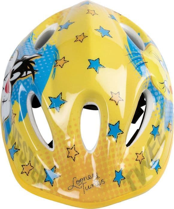 Tataway Cykelhjälm Barn Flicka Looney Tunes Tweety Sylvester 52-56 cm Blå Gul Säkerhet Skydd