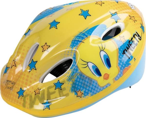 Tataway Cykelhjälm Barn Flicka Looney Tunes Tweety Sylvester 52-56 cm Blå Gul Säkerhet Skydd