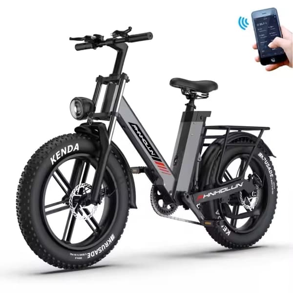 Elcykel PHNHOLUN C6 Pro 1000W, 45 km/h, 48V 17.5Ah, stora 20x4.0 tum däck full suspension